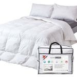 HOMESCAPES King Size Duvet 10.5 Tog, Luxury Ethical Goose Feather & Down Quilt, Anti Allergy 100% Cotton Cover Down-Proof Winter Bed Duvets, Washable, RDS & OEKO-TEX Certified