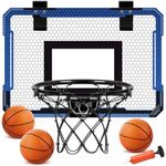 Xucutu Indoor Mini Basketball Hoop for Door - Over The Door Basketball Hoop for Room & Wall, Foldable Mini Hoop with 4 Balls, Basketball Toys Gifts for Kids, Teens, Adults