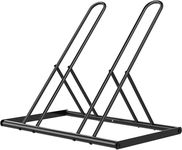 OGFC 45647 Twin Bike Rack, Parking Bike Stand, Outdoor For Mountain Floor Bike Rack, Heavy Duty For Bicycle Garage, Space-Saving Bicycle Holder For Home, Yard, Office, Black