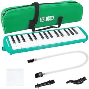 Soulmate Melodica 32 Keys Double Mouthpiece Air Piano Keyboard Musical Instrument Gift with Carrying Bag for Beginners, Professional Musicians, Green