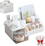 Makeup Organizer,Make Up Organizator with Drawers,Desk Organizers with 1Pack Beauty Blender Holder for Cosmetics,Lipstick, Jewelry,Nail Care,Skincare,Ideal for Bedroom,Bathroom Countertop or Dresser