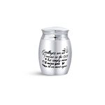 Luluadorn Small Memorial Cremation Urn for Dad Mom Pet Ashes I'll Miss You Til We Meet Again Keepsake Stainless Steel Mini Decorative Urns