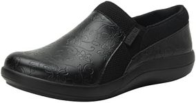 Alegria Duette - Stylish and Supportive Women's Nursing Shoe for All-Day Comfort - Nursing and Healthcare Professionals, Embloom Black, 5-5.5