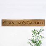 PERSONALISED ENGRAVED WOODEN GARDEN SIGN - Ideal present for Grandad/Dad/Christmas also house sign/house name Size: 60 x 9.5 x 2cm