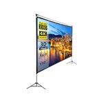 Projection Screen 120 inch, Washable 16:9 Foldable Anti-Crease Portable Projector Movies Screen for Home Theater Outdoor Indoor Support Double Sided Projection (120'' with Stand)