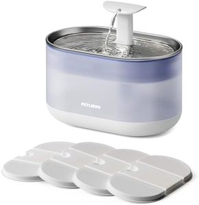 PETLIBRO Ultra Quiet Pet Water Fountain 2.1L, Stainless Steel Top Cat Fountain with Two Flow Modes, BPA-Free Capsule Water Fountain, Visible Water Level with 4 Large Filters