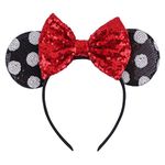 Stylish Mouse Ears Bow Headbands, Glitter Hairbands for Women Girls Kids Party Decoration Christmas Cosplay Costume