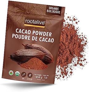 Rootalive Organic Raw Cacao Powder, Premium Cacao Powder From Unroasted Cacao Beans, Unsweetened Cacao Superfood in a Resealable Bag, Rich in Iron, Vegetarian and Gluten-Free, 454 grams (1 lb)