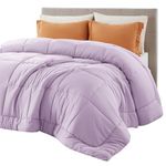 Bedsure Comforter Duvet Insert - Quilted Comforters Queen Size, All Season Duvet, Down Alternative Bedding Comforter with Tabs(Light Purple,Queen 88"x88")