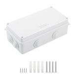 LeMotech ABS Plastic Dustproof Waterproof IP65 Junction Box Universal Electrical Project Enclosure White 7.9" x 3.9" x 2.8"(200mmx100mmx70mm)