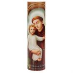 Saint Anthony LED Flameless Devotion Prayer Candle 6 Hour Timer, Religious Gift