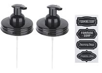 Jarmazing Products Wide Mouth Mason Jar Foaming Soap Dispenser Lids - for all Wide Mouth Jars! Black - 2 Pack