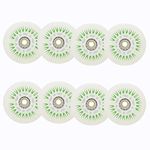 JHKJ Inline Skate Wheels 8 Pack Luminous Flash Inline Skates Replacement Wheel Light-up Wheels with Bearings, Green,64mm