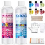 Epoxy Resin 250ml/274g Kit - 1:1 Ratio Crystal Clear Resin Coating for Wood, Bar, Table, Jewelry Making, Craft Decoration, bonus 2 pieces sticks, 2 pair gloves