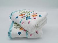 Lex's Linens Floral & Butterfly Embroidered Towels (Pack of 2 Hand Towels)