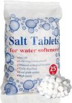 25Kg salt tablets, water softener salt tablets 25kg, Food Grade,Compatible to All salt tablets for water softener Machines 100% Genuine British water softener salt Premium Quality (1 Bag)