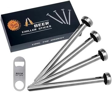 PONPUR Gifts for Men Dad, 4pc Beer Chiller Sticks, Christamas Anniversary Birthday Gifts Idea for Husband Him, Cool Home Bar Accessories Presents for Beer Lover, White Elephant Gift for Adult