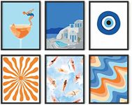 Haus and Hues Beach Posters Gallery Wall Art Set of 6 - Ocean Poster Beach Scene Wall Art, Beach Posters for Walls, Travel Posters, Posters of Beach Scenes, Tropical Posters and Prints (Unframed 8x10)