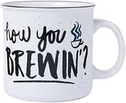 Friends How You Brewin Ceramic Camper-Style Coffee Mug, 20 Ounces