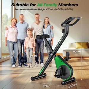 Folding Exercise Bike – 16-Level Adjustable Resistance
