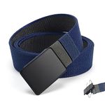 Mile High Life |Men's Reversible Buckle Nylon Belt | Outdoor Military Belt | Double Color Webbing Belt (Navy-Dark Grey)