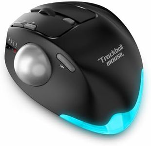 zelotes Mouse Trackball Wireless,Mouse Bluetooth,4800DPI,8 Pulsanti,Mouse Ergonomico,Ricaricabile,Collegamento di 3 dispositivi,Mouse Senza Fili per PC,Tablets,Laptop