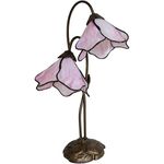 Dale Tiffany TT12146 Poelking 2-Light Pink Lily Table Lamp, Dark Antique Bronze