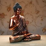 SANKALAN CREATIONS Meditating Buddha (Golden Multi) (2 Feet) Idols for Home Decor Big Size Office Desk Table Outdoor Resin Statues L W H (50 * 30 * 70) CM (Multi)