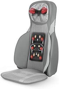 Medisana MC 826 Funda de asiento para masaje Shiatsu, Masajeador con función de calor, Masaje de acupresión y tapping, 3 niveles de intensidad, Funda de asiento para masaje de cuello y espalda, Gris