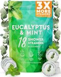 Cleverfy Shower Steamers Aromatherapy - 18 Pack of Eucalyptus & Mint Shower Bombs with Natural Essential Oils for Relaxation and Nasal Congestion. Stocking Stuffers for Women and Men.