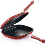 CARTSHOPPER Non Stick Aluminium Grill Pan, Red