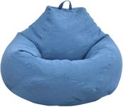 Bean Bag Cover (Without Filler) Bean Bag Sofa Couch Cover High Back Lazy Sofa Bean Bags Plush Toy Storage Bag Clothes Organizer Bean Bag Chair Cover for Adults Kids (XL: 39.4 x 47.2in, Blue)