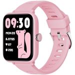 BIGGERFIVE Kids Fitness Tracker Watch, Pedometer, Heart Rate, 5ATM Waterproof, Sleep Monitor, Alarm Clock, Calorie Step Counter, 1.5" HD Touch Screen Kids Smart Watch for Girls Ages 3-14, Pink