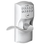 SCHLAGE FE595 CAM 626 ACC Camelot Keypad Entry with Flex-Lock and Accent Levers, Brushed Chrome