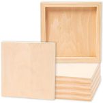 Juvale Unfinished 8x8 Wood Canvas for Arts and Crafts, Framed Flat Cradle Panel Boards for Painting Supplies (6 Pack)