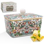 The Leonardo Collection William Morris Strawberry Thief Butter Dishes for Kitchen & Home | Dishwasher Safe Butter Dish with Lid for Keep Butter Fresh | Durable BPA-Free Butterdish for Butter Storage