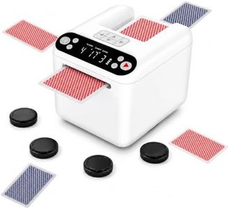 LAETENIN Automatic Card Dealer Machine with 4 Remotes,for 1-3 Decks,12 Players, Rechargeable Card Dealing Machine, 360°/180° Deal, Built-in Gameplays, Portable Card Dealer for Bridge,UNO