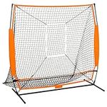 vidaXL Multisport Baseball Practice Net with Strike Zone - Durable, Portable, Training Net for Indoor/Outdoor Use – Suitable for Team/Solitary Batting, Pitching, Hitting Drills