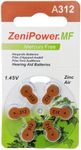 ZeniPower Hearing Aid Batteries Size 312, 50 x 6 Dial Cards = 300 Batteries