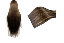 Artifice 5-Clip In Hair Extensions for Women Long Straight 30 Inch | Thick Volume Heat Resistant Synthetic Fiber Natural Hair Patch for Weddings, Parties & Bridal Hairstyle BROWN Mix BLONDE Highlighted