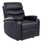 More4Homes ASHBY BONDED LEATHER RECLINER ARMCHAIR SOFA CHAIR RECLINING HOME LOUNGE (Black)