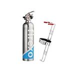 Firexo All in One Stainless Steel Fire Extinguisher 500ml Chrome - Multipurpose Extinguisher for ALL FIRES inc. Li-ion Battery Fires! - Emergency Safety Equipment for Home Car Indoor/Outdoor