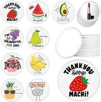 Barydat 36 Pcs Motivational Compact Mirror Bulk Thank You Fruit Pun Makeup Mirror Funny Pocket Mini Mirror for Purse Summer Camp Gifts Girl Student Rewards Employee Appreciation Gifts