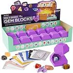 Dig a Dozen Gem Blocks - Break Open 12 Unique Gemstone Blocks and Discover 12 Real Precious Stones - Mineral & Rock Collection for Kids - Archaeology Geology Science Gift for Boys & Girls