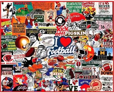 White Mountain 1000 Pieces Jigsaw Puzzle Sports Collage Puzzles Large Pieces Gift for Adults and Family 24"x30" - I Love Football