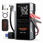 WOLFBOX 3000A Jump Starter Power Pack with Air Compressor,160PSI Portable Car Battery Booster Jump Starter with 65W Fast Charge, 12V Jump Pack (8L Gas 6L Diesel Engine) with Boost, 16000mAh, LED Torch