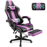 Ferghana Purple Gaming Chairs with Footrest for Adult, Teens, Ergonomic Gamer Chair,Office Computer Gaming Chairs,E-Sports Racing Game Chair with Lumbar Pillow and Headrest