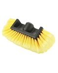 QWORK 10in Car Wash Brush Head with Soft Bristle, for Cleaning Decks, Trucks, Car, RV, Boats, Home Siding, Camper, Yellow