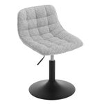 WOLTU Dressing Table Chair, Comfy Chair Vanity Chair Height Adjustable Dressing Table Stool with Back, Swivel Dining Chair Office Chair Bedroom, Chenille, Grey, BH408gr-1-UK