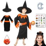 Sarvda Halloween Dress for boys girls kids and adults Orange Witch Dress with Addons. : 5 Years-6 Years